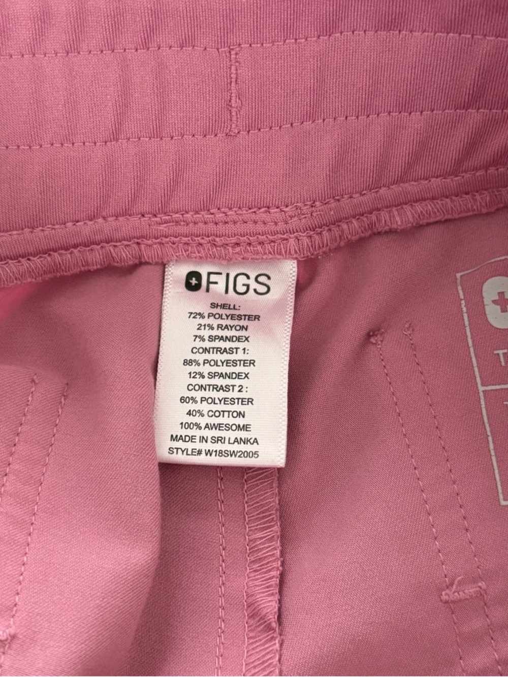FIGS Zamora Jogger Scrub Pants Pink Size Small | Stretch Medical Uniform Bottoms - Picture 4 of 4